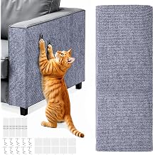 200x40 cm Self-Adhesive Cat Scratch Protector for Couch, Trimmable Cat Scratchers for Indoor Cats, Anti-Scratch Carpet for Wall Indoor FurnitureLight Gray [Energy Class A]