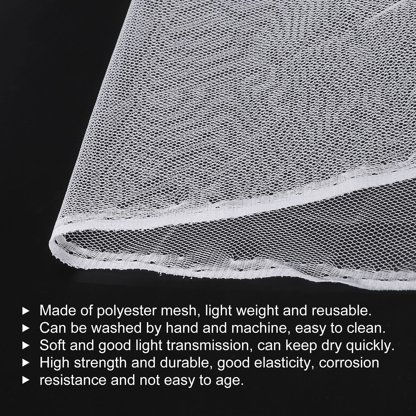 PATIKIL 160cm/62.4inch Mesh Fabric Slightly Stretchy for Netting Bag Backpack Pocket, Curtains, Headdress, DIY - Image 3