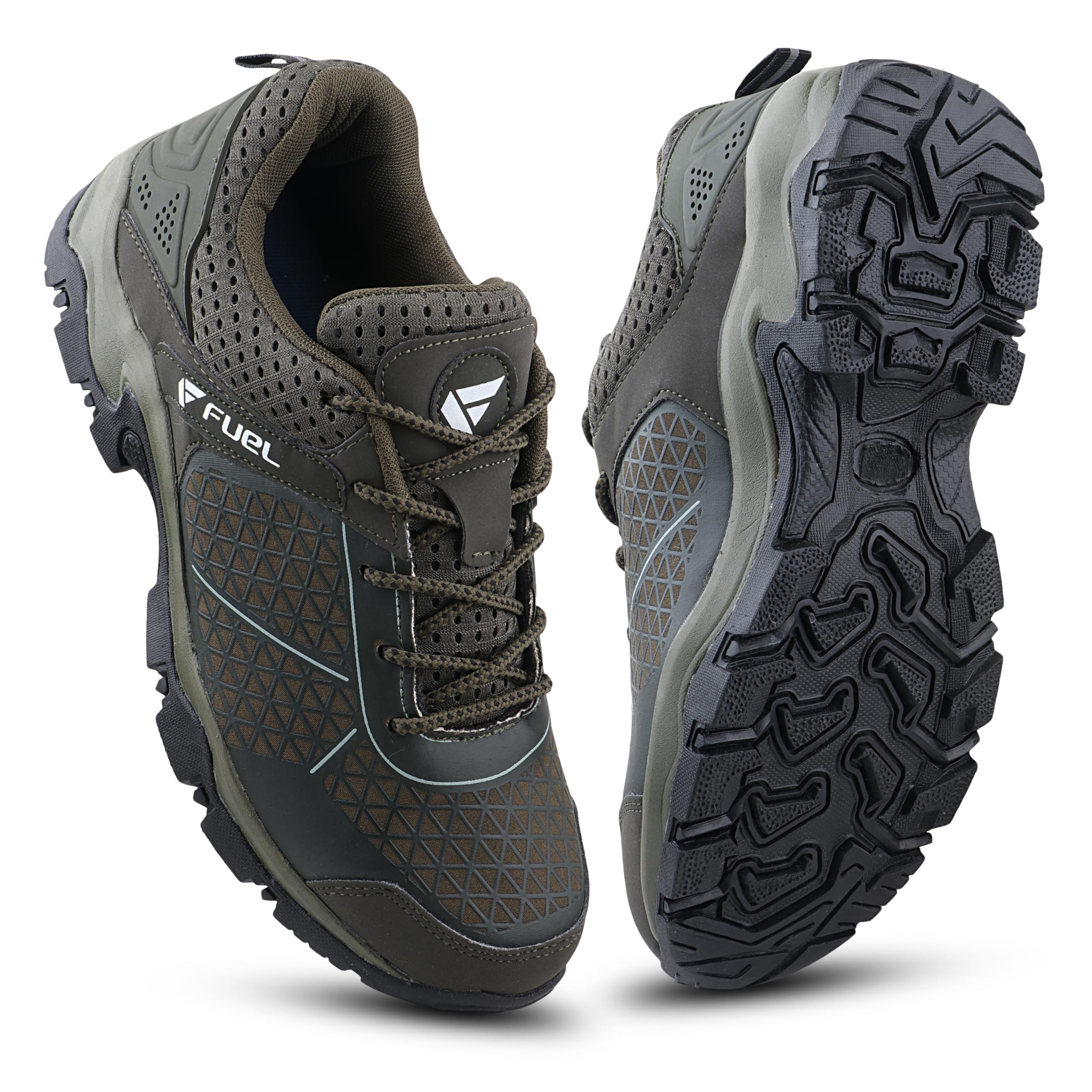 Trekking Shoes for Men, Lace-Up with Style & Comfort, Lightweight Anti Skid Shoe for Running, Walking, Gym and Hiking, Stylish & Modern Footwear for Gents