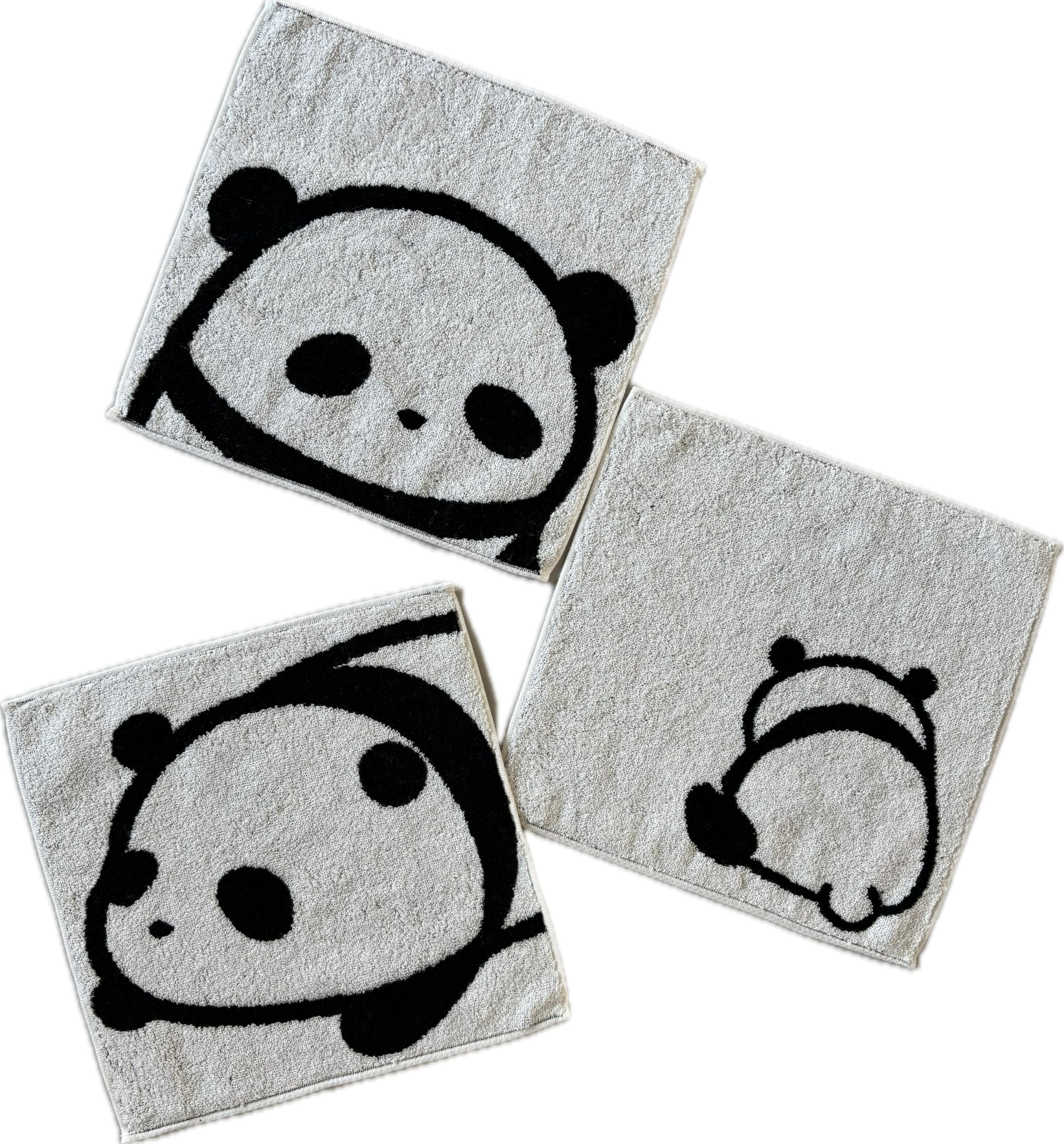 Amazon｜今治タオル ぱんだ ハンカチタオル 3枚セット 25cm×25cm 日本