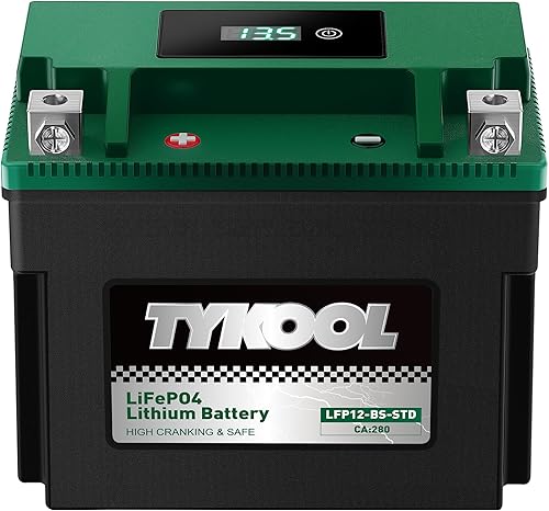 Miniatura 18 de TYKOOL YTX5L-BS YTZ7S 2X Amperios de arranque 150A, batería de litio LiFePO4 para motocicleta, 12.8V 3Ah, lectura digital, compatible con ATV,