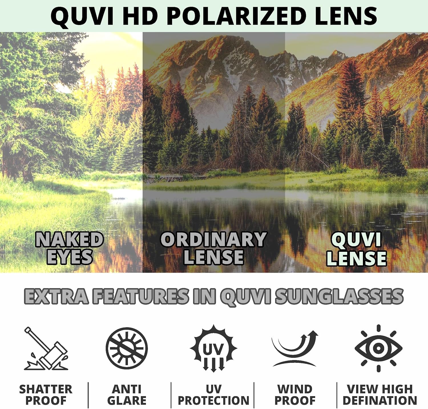 Polarized Sunglasses for Men Women Youth, UV Protection Sports Sunglasses for Hiking Cycling Running Golf Fishing - Image 5