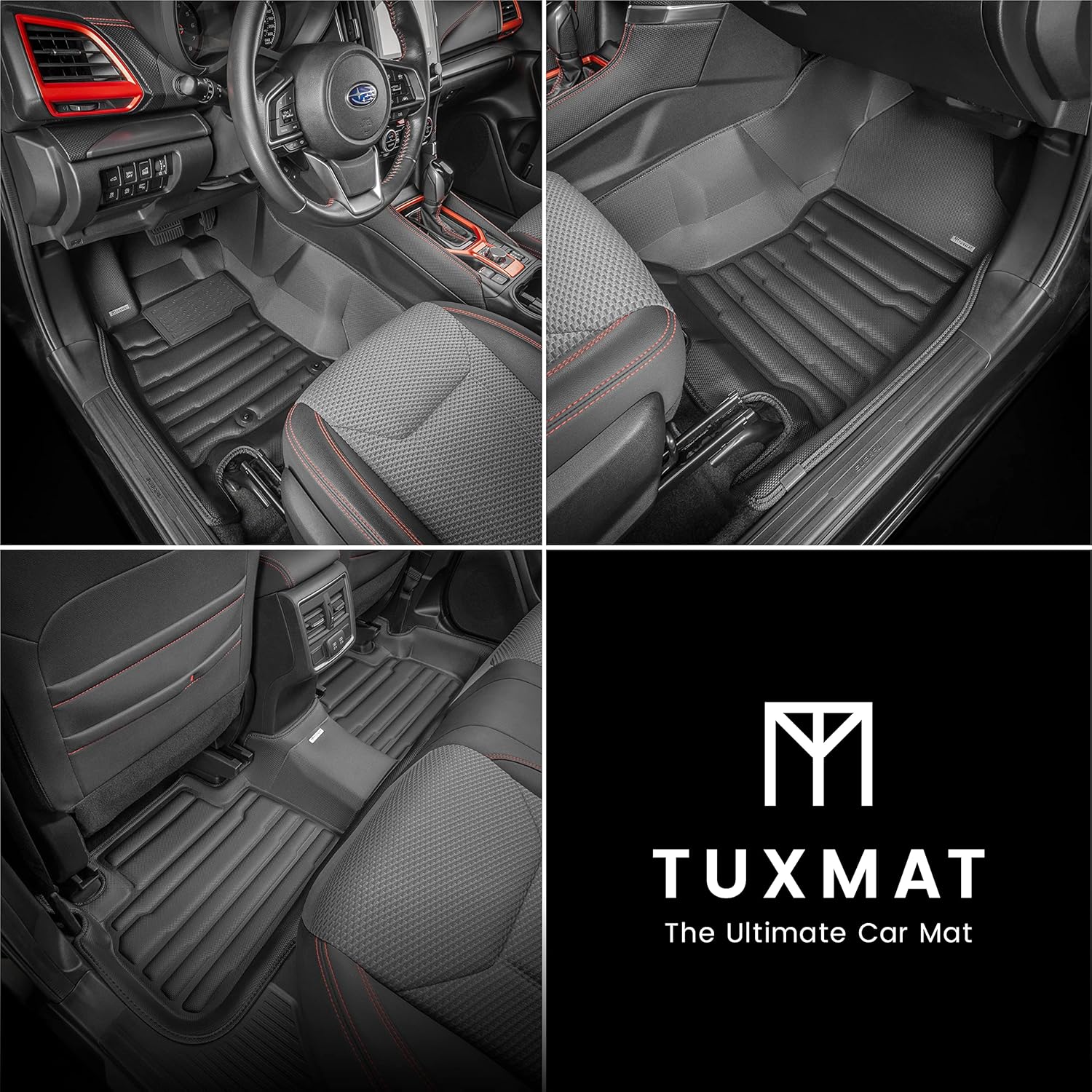 TuxMat - for Subaru Forester 2019-2024 Models - Custom Car Mats - Maximum Coverage, All Weather, Laser Measured - This Full Set Includes 1st and 2nd Rows - Image 2