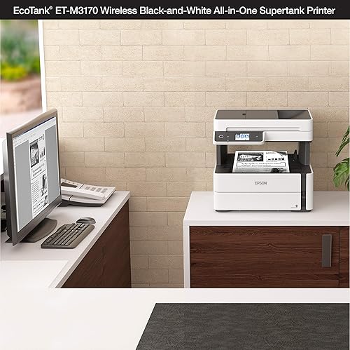 Miniatura 4 de Epson EcoTank ET-M3170 Impresora inalámbrica monocromática todo en uno Supertank, además de ADF, fax y Ethernet, compatible con Alexa (renovada)
