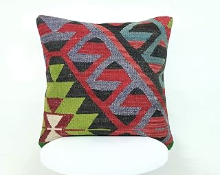 Kilim Cushion Cover, 45x45 cm, Ethnic Cushion Covers, Bohemian Cushion, Turkish Cushion Cover, Home Decor, Kitchen Decor, Floor Cushion, code A382