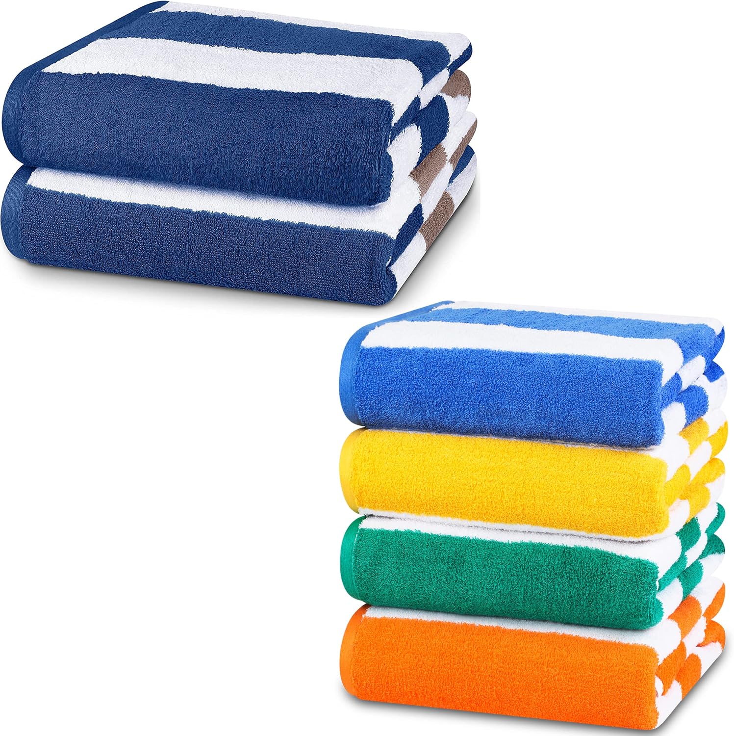 Utopia Towels Cabana Stripe Beach Towel Bundle (Variety