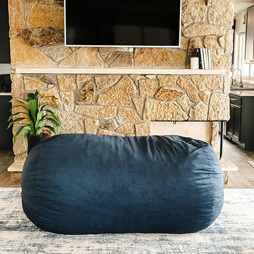 Miniatura 299 de Big Joe Wild Things Foam Filled Animal Bean Bag Chair with Removable Cover, Francesca Feline Snugglepuff, Soft Faux Fur, 3 feet Big