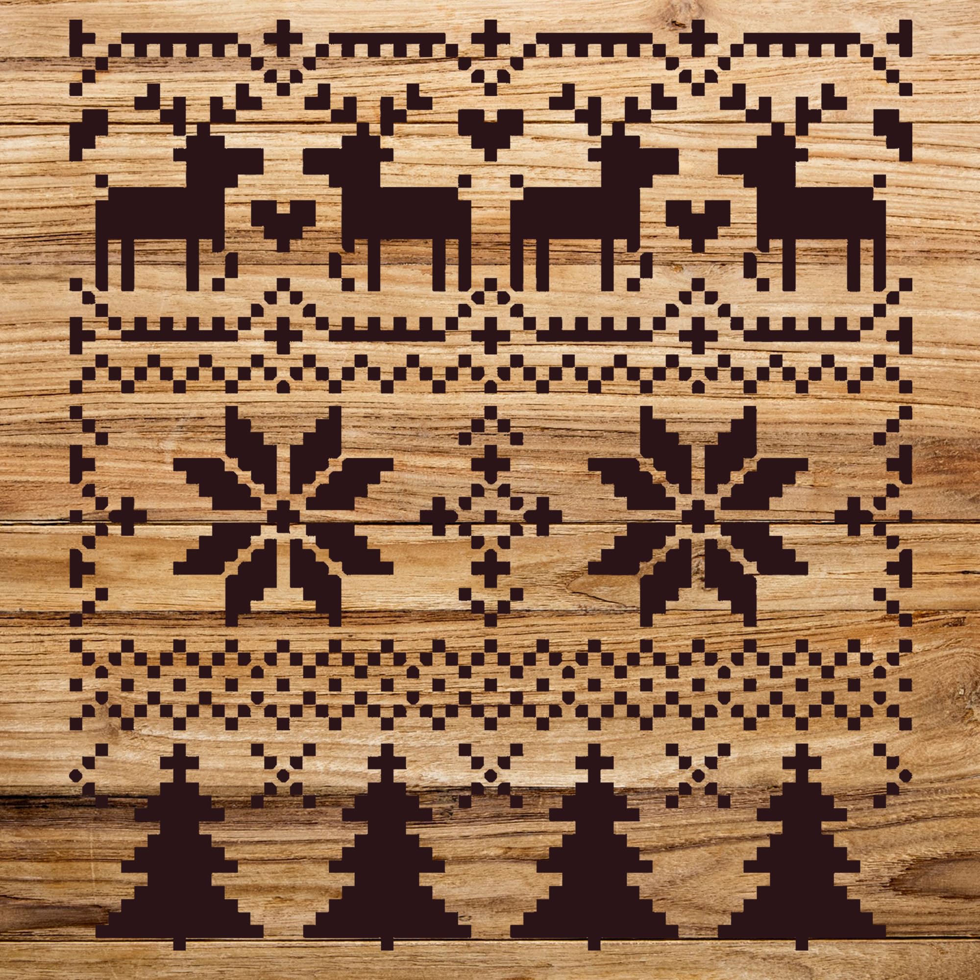 Christmas Sweater Pattern Stencil for DIY Crafts, Ideal for Aprons, Pillows, and Seasonal Decor Projects - Size A4 (8.5