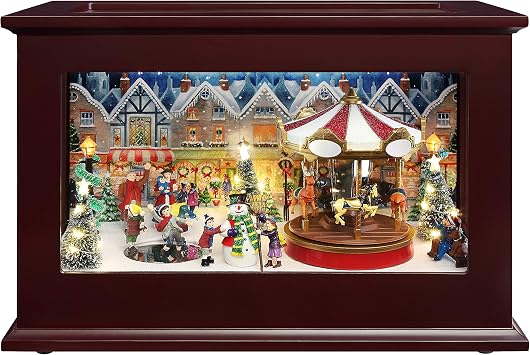 Mr. Christmas Heirloom Music Box Christmas Decoration, Brown