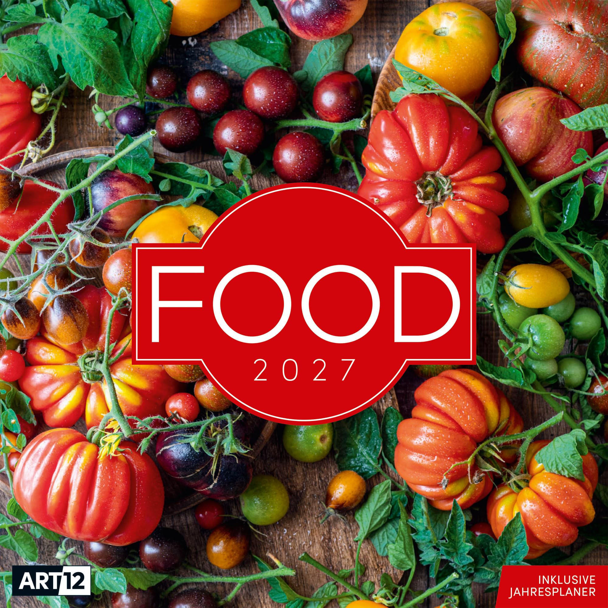 Food Kalender 2027 - 30x30 - Art12: Stilvoller Küchen-Kalender im schlanken Hochformat (aufgeklappt 30x60 cm) | mit Eintrage-Kalendarium