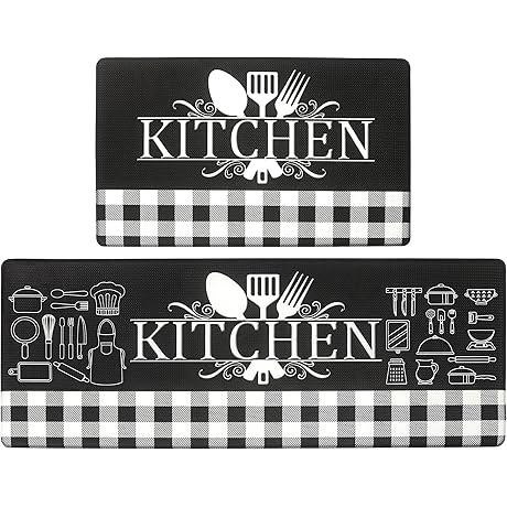 Buffalo Plaid Utility Rug [2PCS] for Entryway