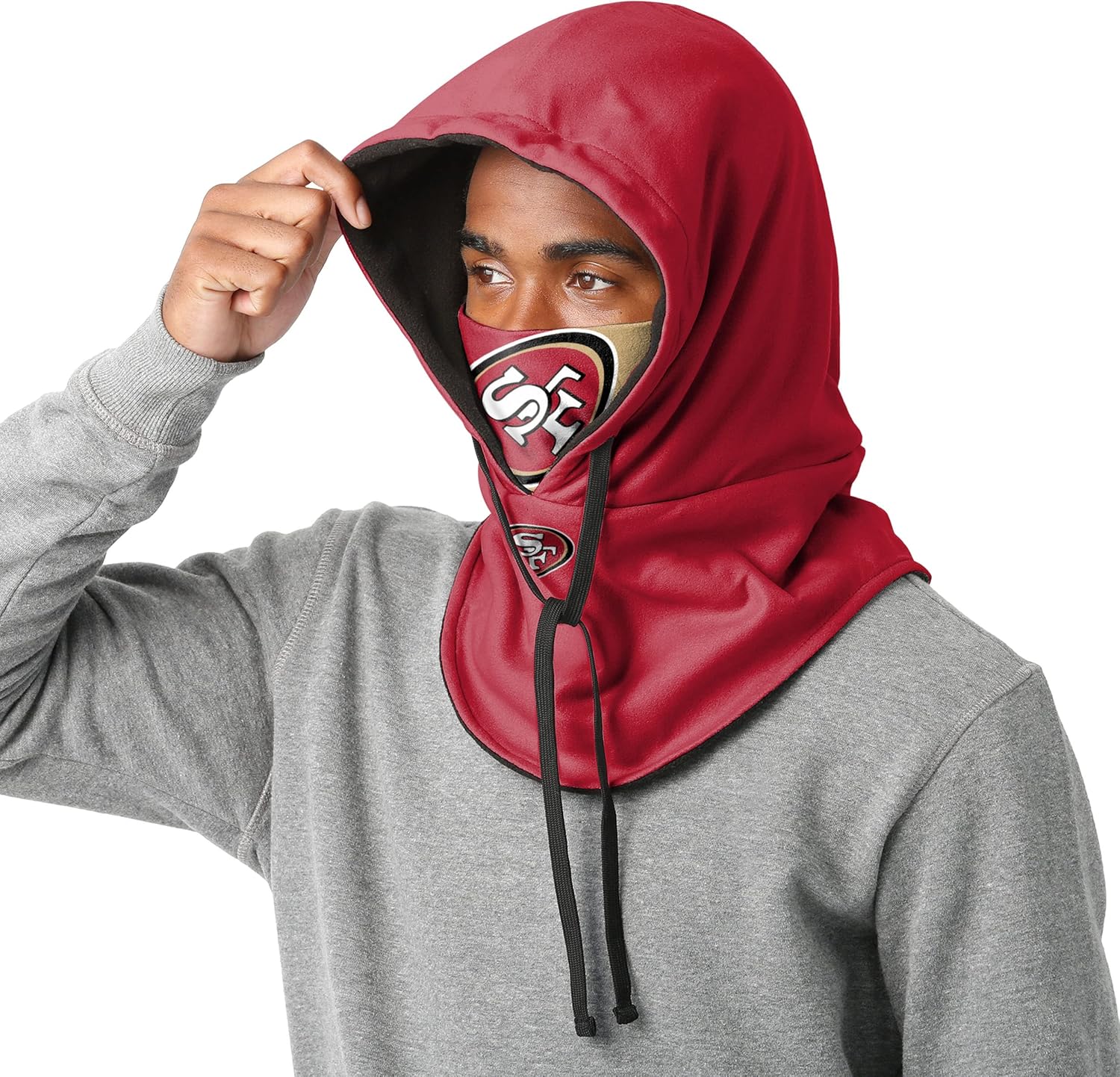NFL Team Logo Team Color Drawstring Winter Cap Hooded Gaiter Balaclava Face Cover - Image 3