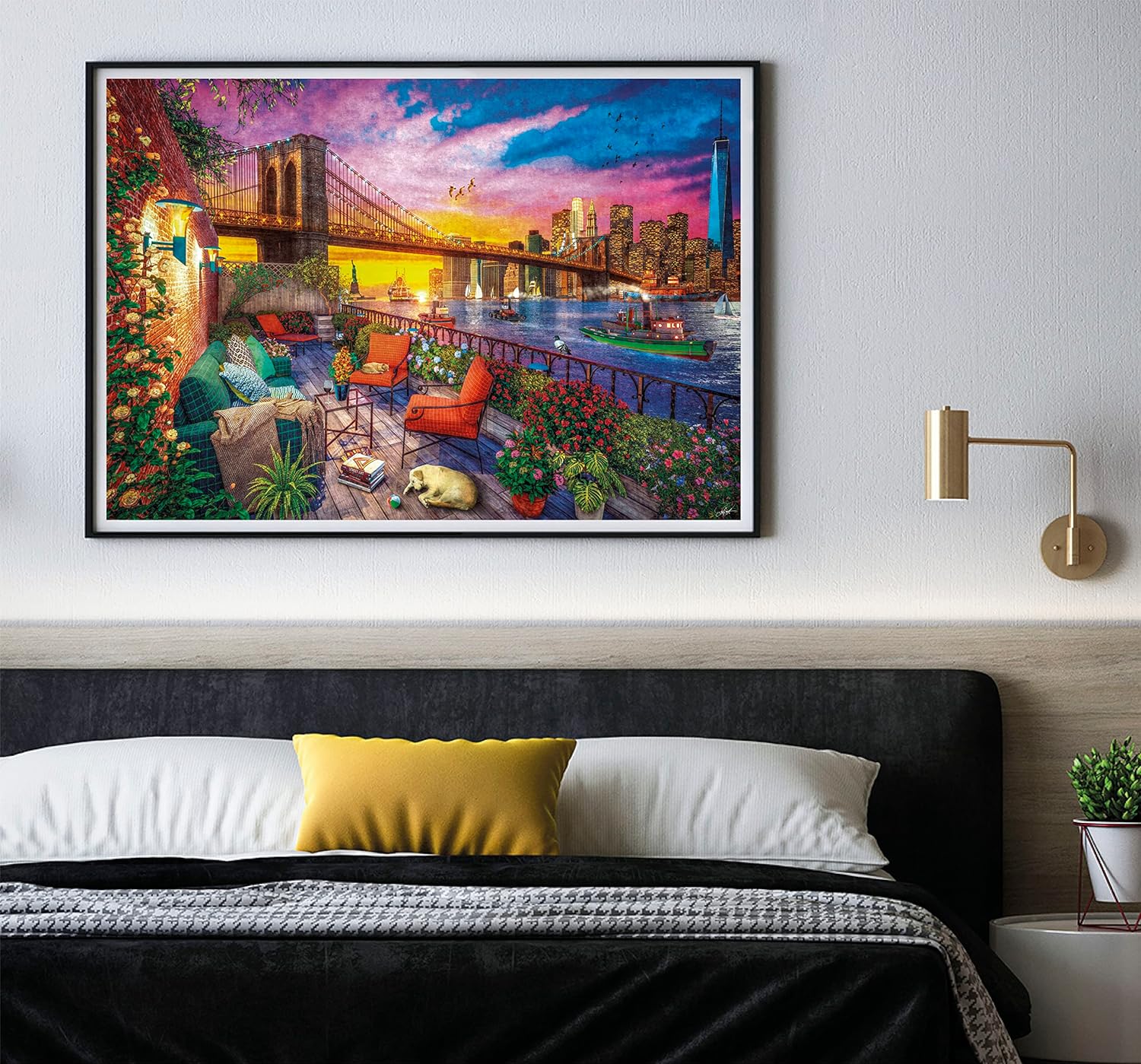 Clementoni - 33552 Collection Manhattan Balcony Sunset - Jigsaw Puzzle 3000 Pieces, Jigsaw Puzzle for Adults - Made in Italy