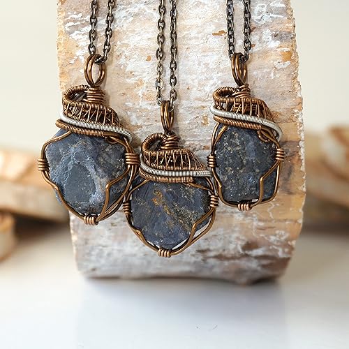 Miniatura 7 de Collar de piedra de nacimiento alternativo de cristal para mujer y hombre, bronce antiguo - Cadena