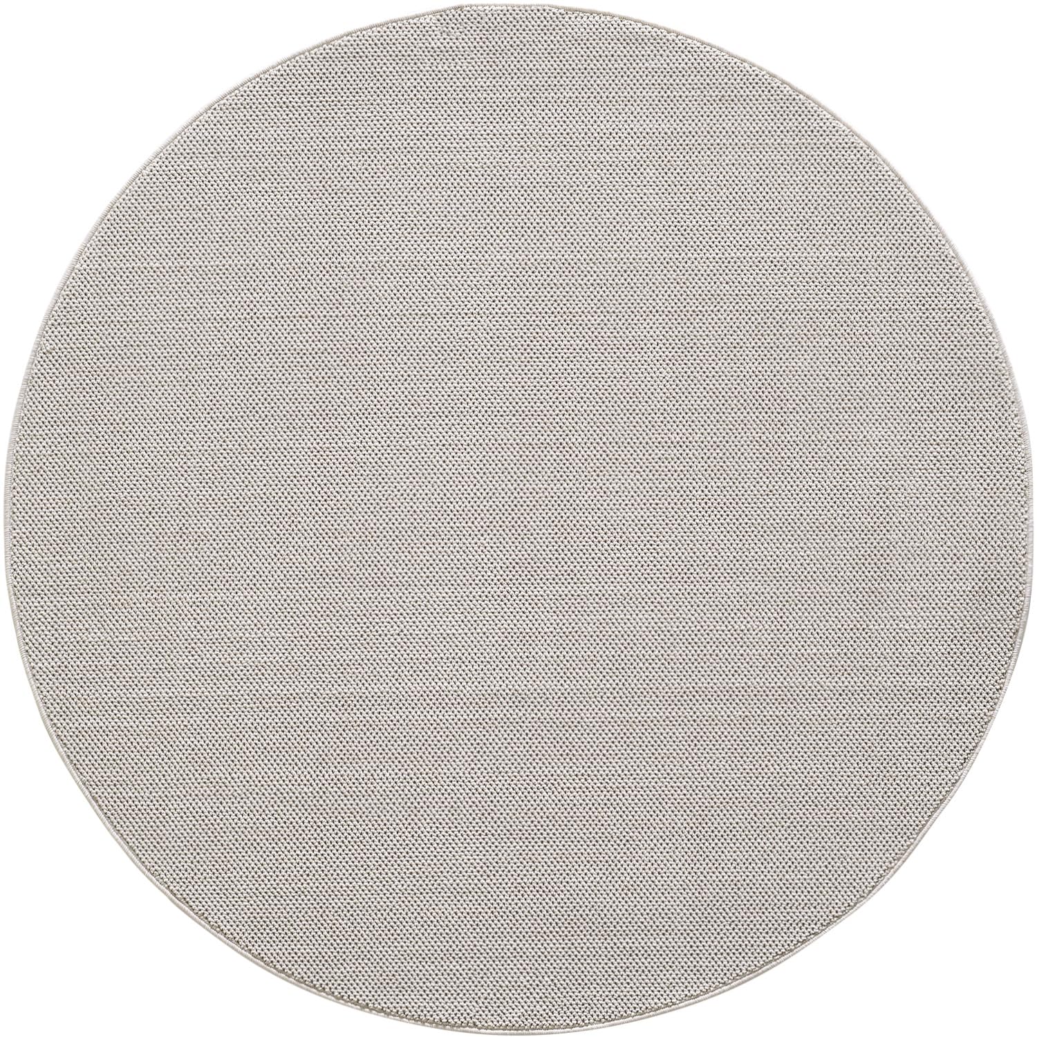 HomebyHome Runder Teppich 200 cm Creme, Einfarbig & Weich, Moderner Schlingenflor für Wohnzimmer oder Essbereich, Pflegeleichtes Wohnaccessoire