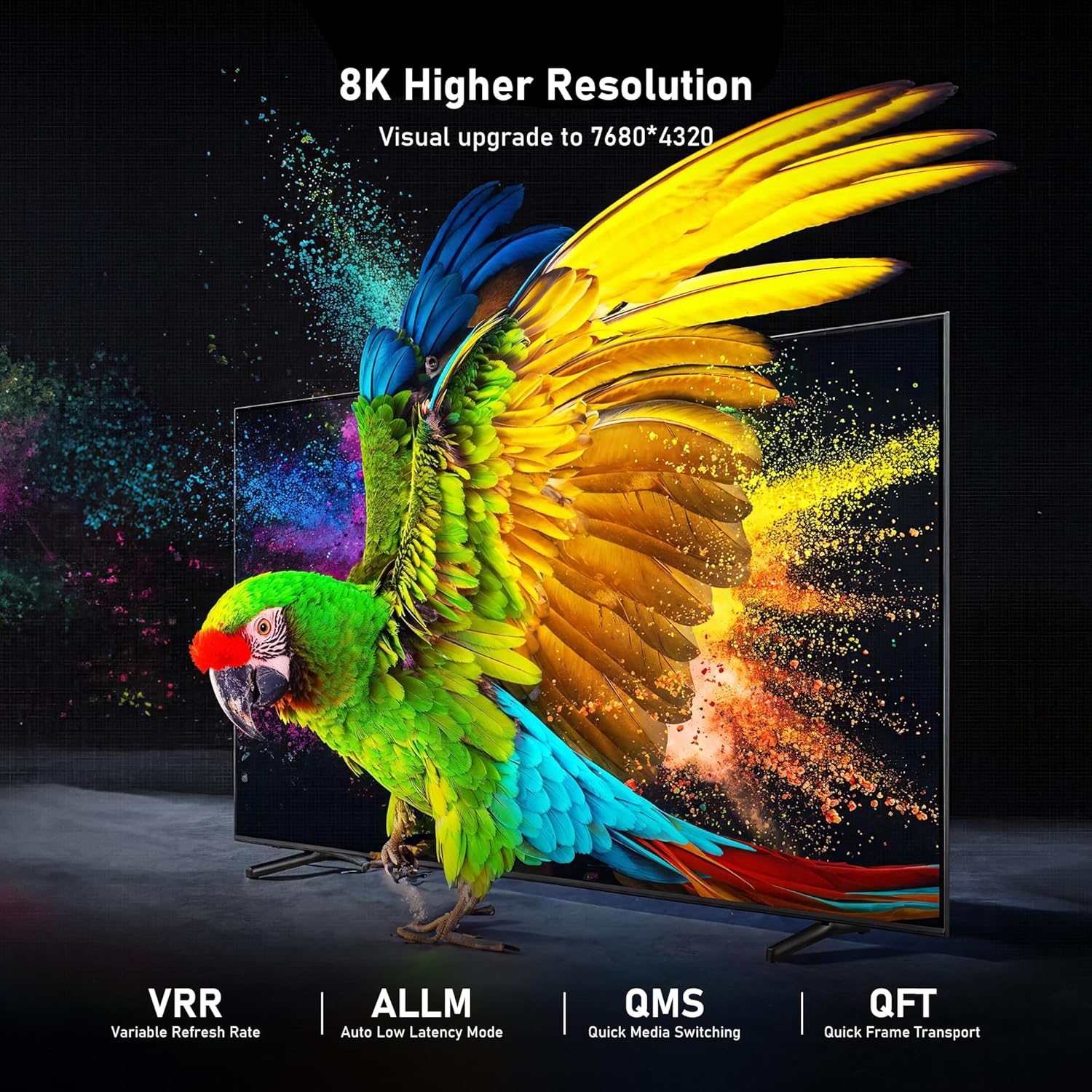 8K Fiber Optic HDMI Cable 20FT, 48Gbps Ultra High Speed Thin HDMI Cord, 8K@60Hz 4K@240Hz, Dynamic HDR, eARC, HDCP 2.2&2.3, 3D, Compatible for Laptop, PC, Monitor, PS5, PS4, Xbox, HDTV, Projecto