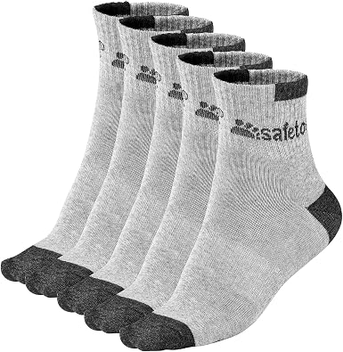 5-Pack Moisture Control Cushioned Compression Work Boots Socks for Men Women Youth