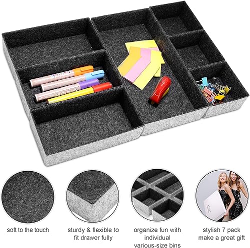 Vista 6 de Welaxy Organizador de cajones de lujo multiusos, bandeja Catchall, organizador de mostrador para llaves, joyas, relojes, mesita de noche, soporte