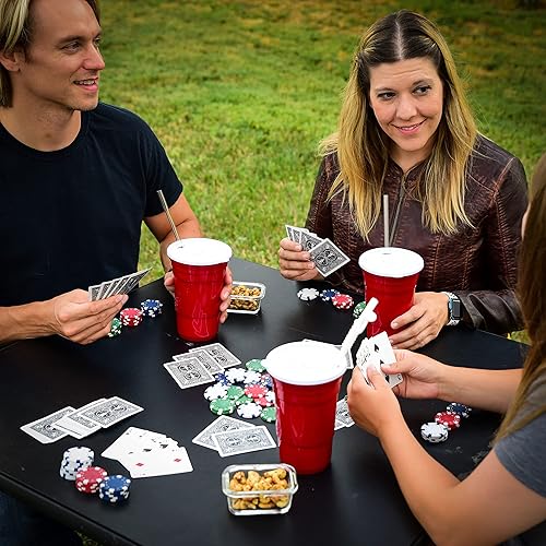 Miniatura 6 de Red Cup Living Pajitas reutilizables para bebidas frías y calientes, popotes de plástico para batidos de 32 onzas, juego de 4 unidades, ecológicos,