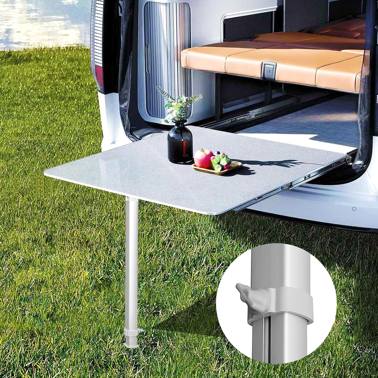 Folding Telescoping Leg 21-36inch Height Adjustable Rv Table Legs, Aluminum Alloy Rv Table Support for Rv Pontoon Truck Camper Yacht Travel Trailer (Silver)