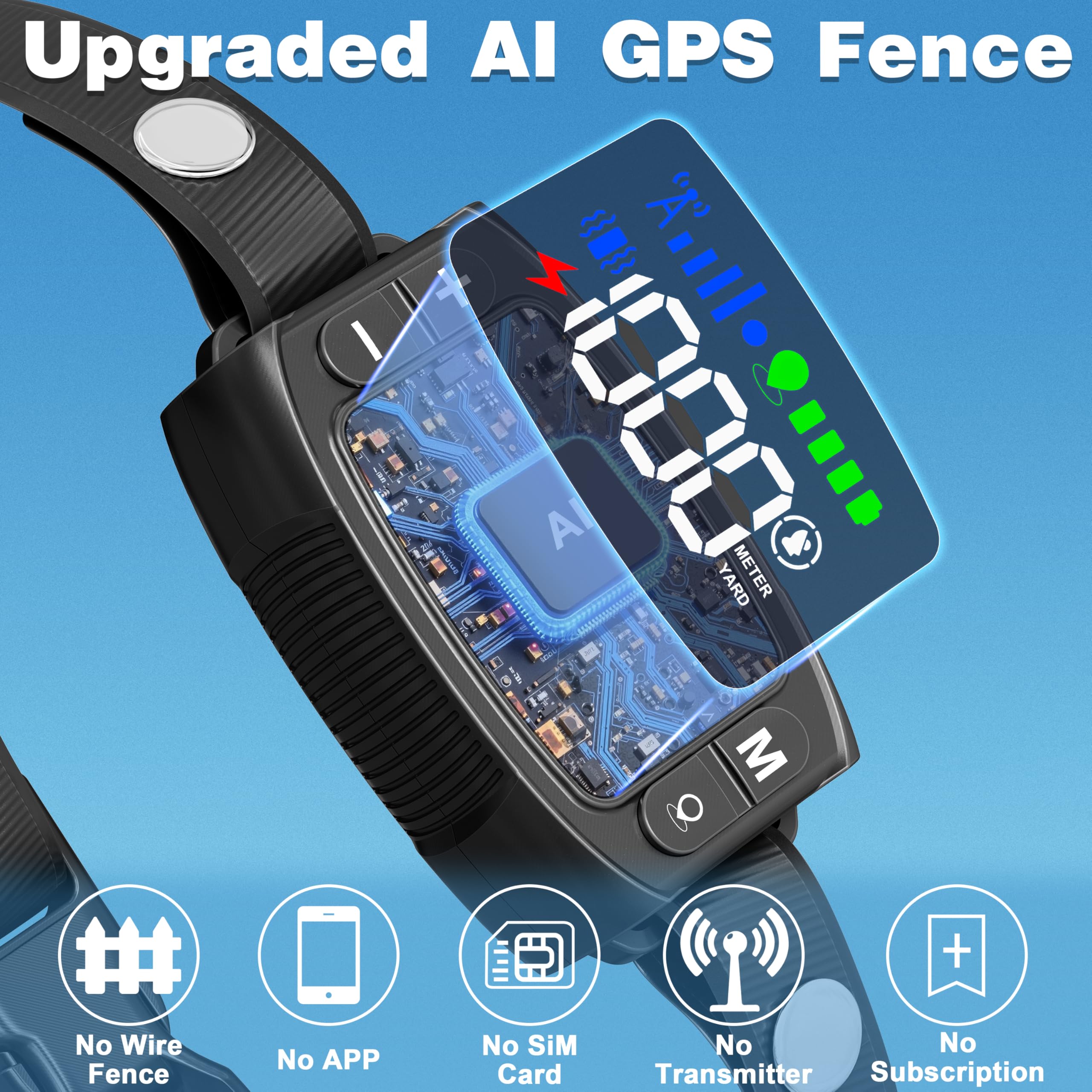 Veconix GPS Wireless Dog Fence System, Rechargeable Electric Fence for Dogs, IPX6 Waterproof Collar, Adjustable Warning, 33Yd-1000Yd Range, Pet Safe Outdoor Containment for Most Breeds - image 8