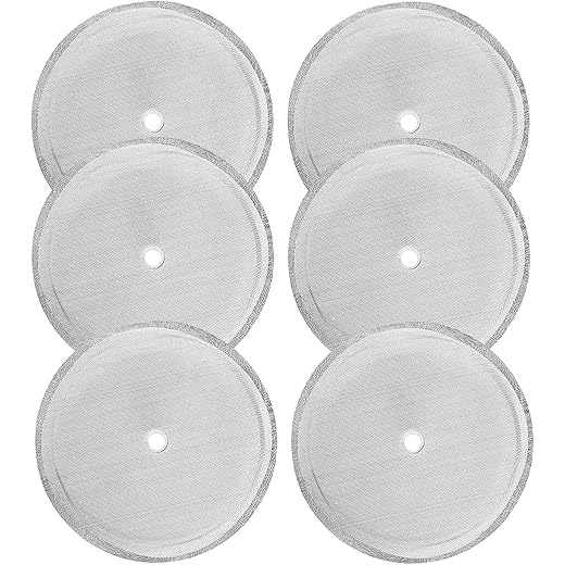 6 Packs French Press Replacement Filters Mesh Screen, 4 Inch Stainless Steel Mesh Replacements for 1000 ml / 34 oz / 8 Cup French Press