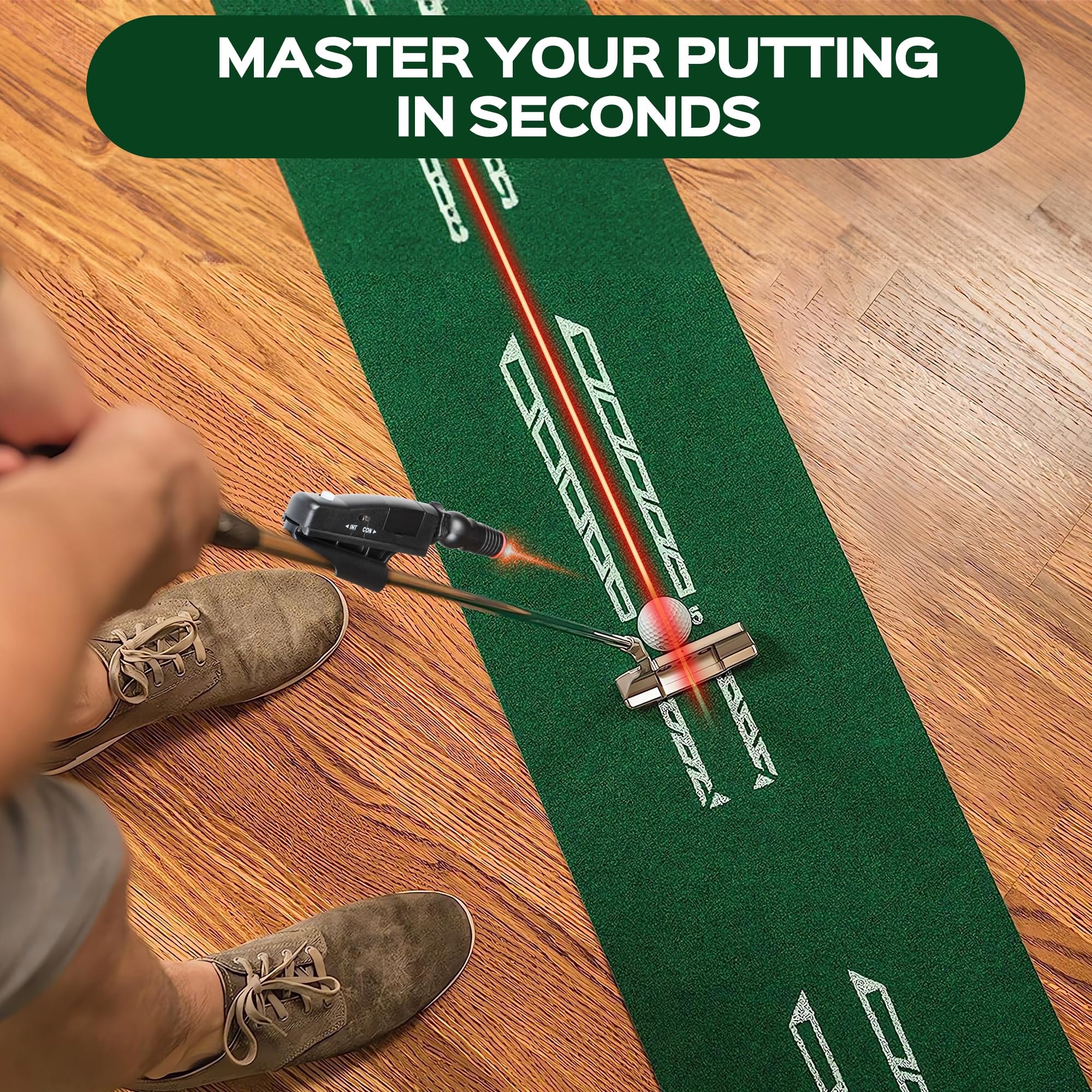 Indoor Golf Putter Laser Aiming Device Putting Laser Training Aids, Putting Practice Corrector Posture Indicator Alignment Tool Golf Gifts for Men Women
