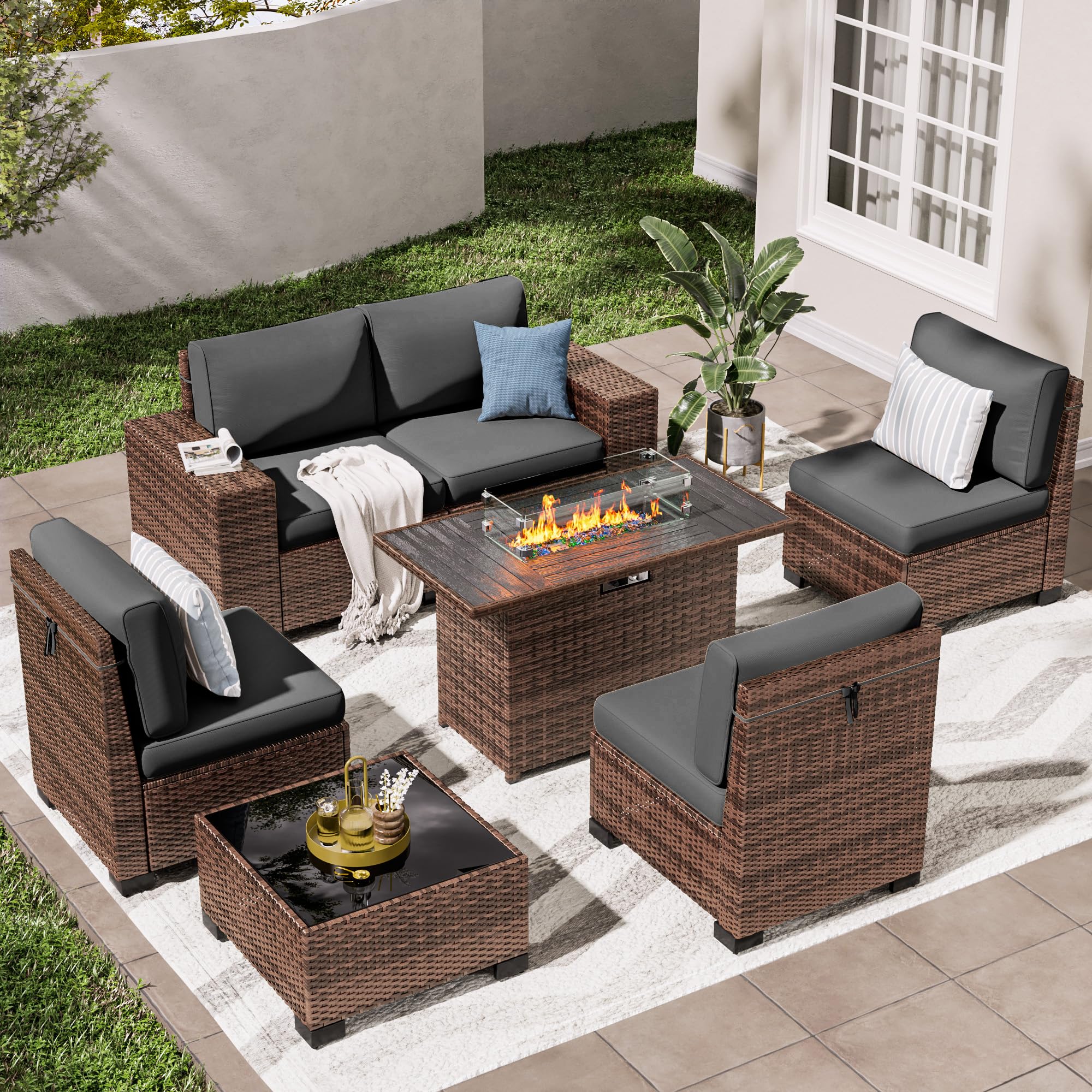 19 Sets Of Patio Furniture with Fire Pits For Cozy Outdoor Seating Solutions 18 Patio Furniture with Fire Pits
