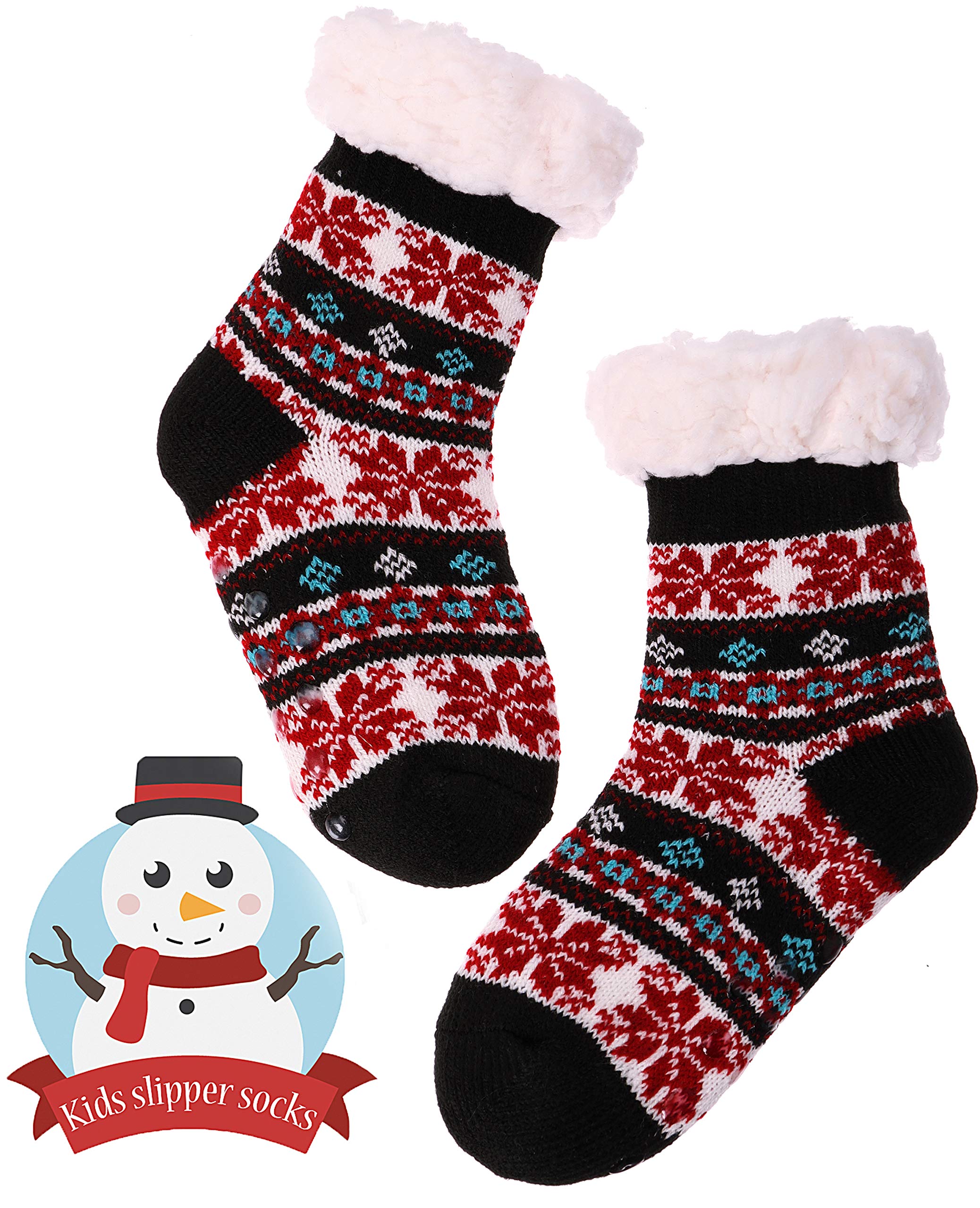MOGGEI Girls Slipper Fuzzy Socks Kids Boys Fluffy Fleece Lined Warm Plush Sherpa Winter Child Home Socks
