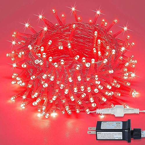 Miniatura 1 de Cadena de 200 luces LED de 98 pies, impermeables con 8 modos con memoria, fuente de alimentación certificada por UL de 30 V para el hogar, jardín,