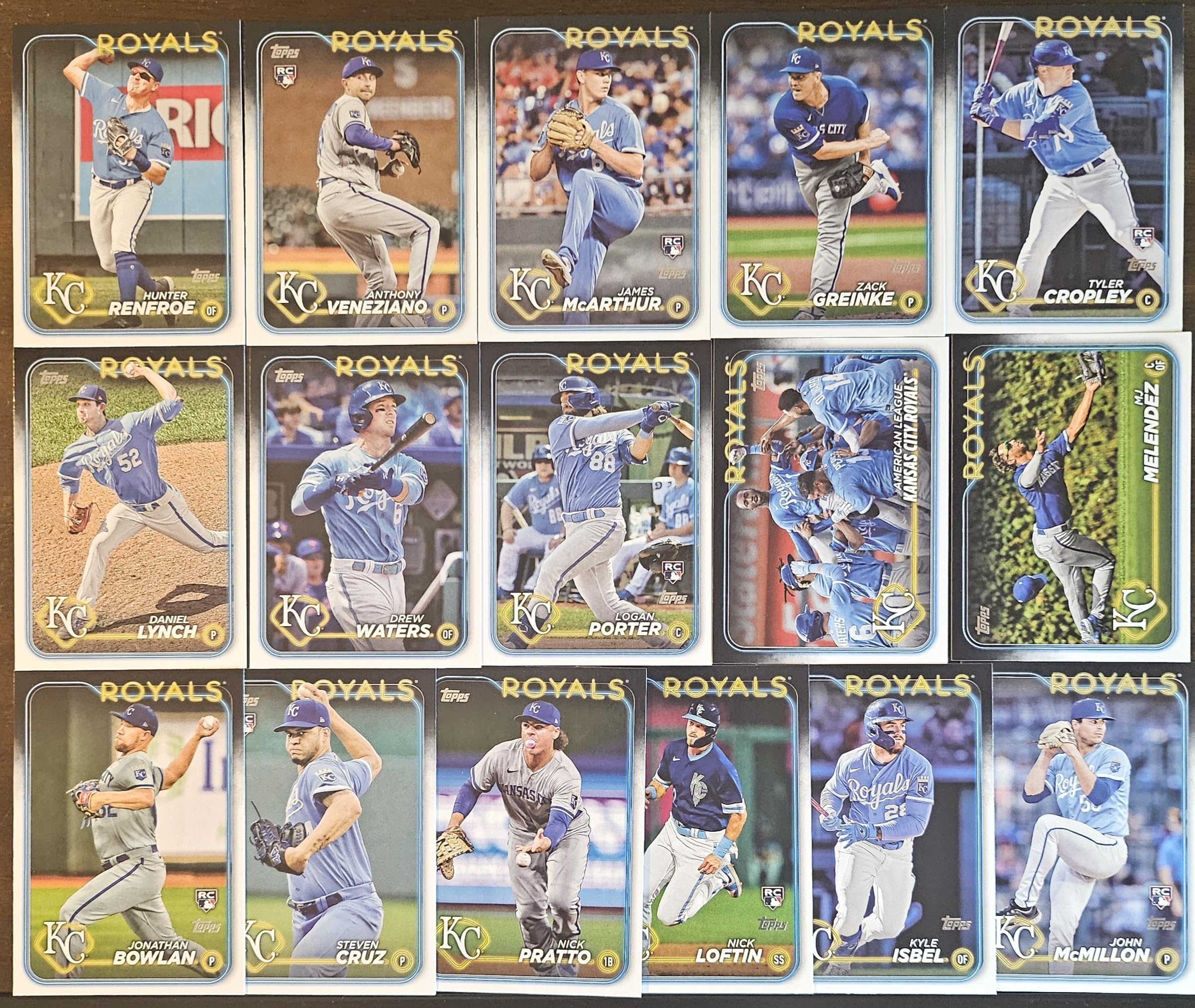 2024 Series 1 & 2 Team Set Topps 25 Cards Kansas City Royals