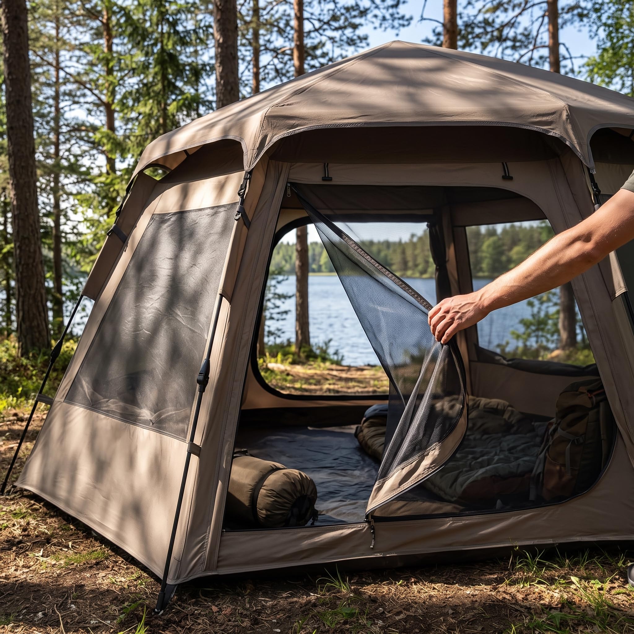 Camping Zelt, Wasserdichtes Outdoor-Zelt, Automatisches Zelt für 2, 3 oder 4 Personen, beständig