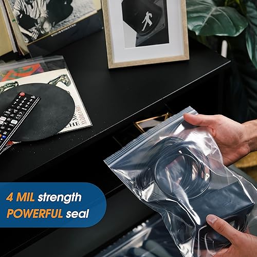 Miniatura 5 de Spartan Industrial - Bolsas de polietileno de plástico transparente con cierre resellable de 8 x 10 pulgadas (500 unidades) de grosor de 4 mil con