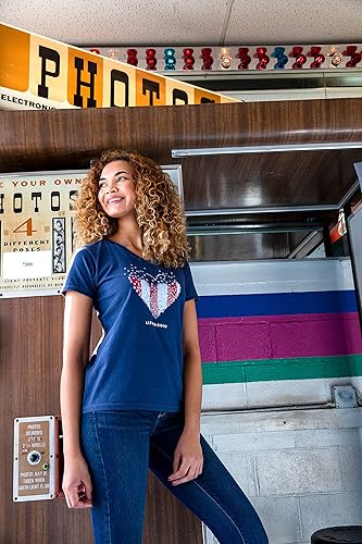 Miniatura 3 de Life is Good. Camiseta de mujer Crusher Vee Corazón de Corazones, Negro Jet