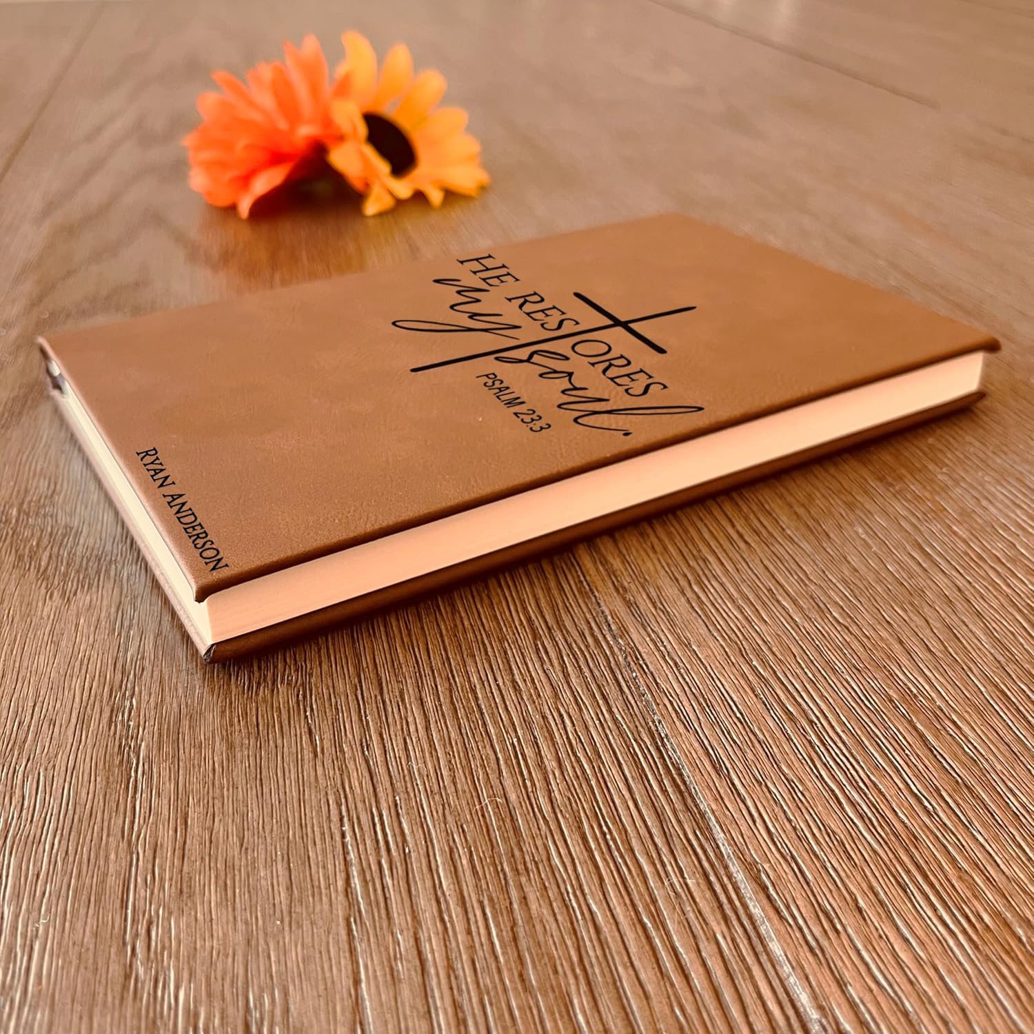 Personalized Christian Prayer Journal for Men & Women, Custom Engraved Name, Daily Devotional, Scripture Writing, Gratitude and Faith Gift