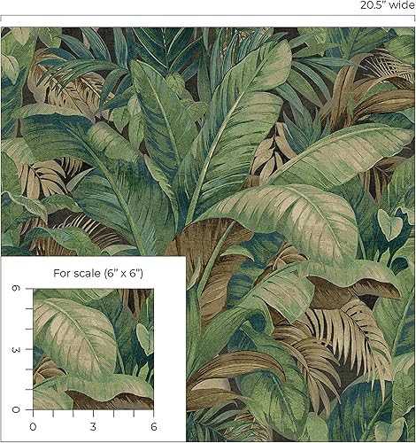 Miniatura 6 de Tommy Bahama - Papel tapiz para despegar y pegar, papel tapiz botánico para dormitorio, tocador, cocina, vinilo, cobertura de 30.75 pies cuadrados