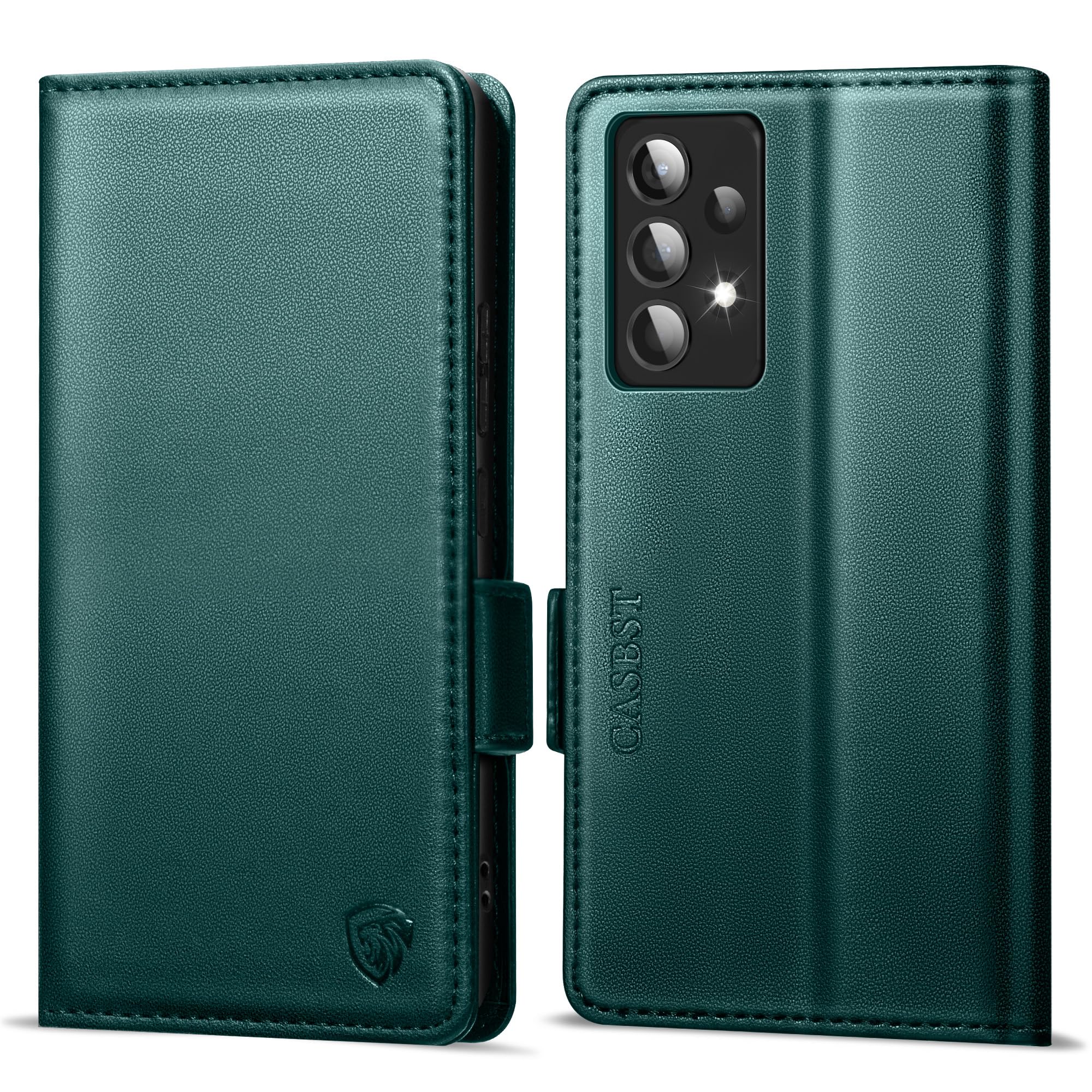 CASBST Handyhülle für Samsung Galaxy A50/A30S Hülle, Premium Leder Schutzhülle Klappbar für Samsung Galaxy A50 Flip Case mit Kartenfach Ständer Magnet Klapphülle für Samsung A50 Hülle (Schwarz)