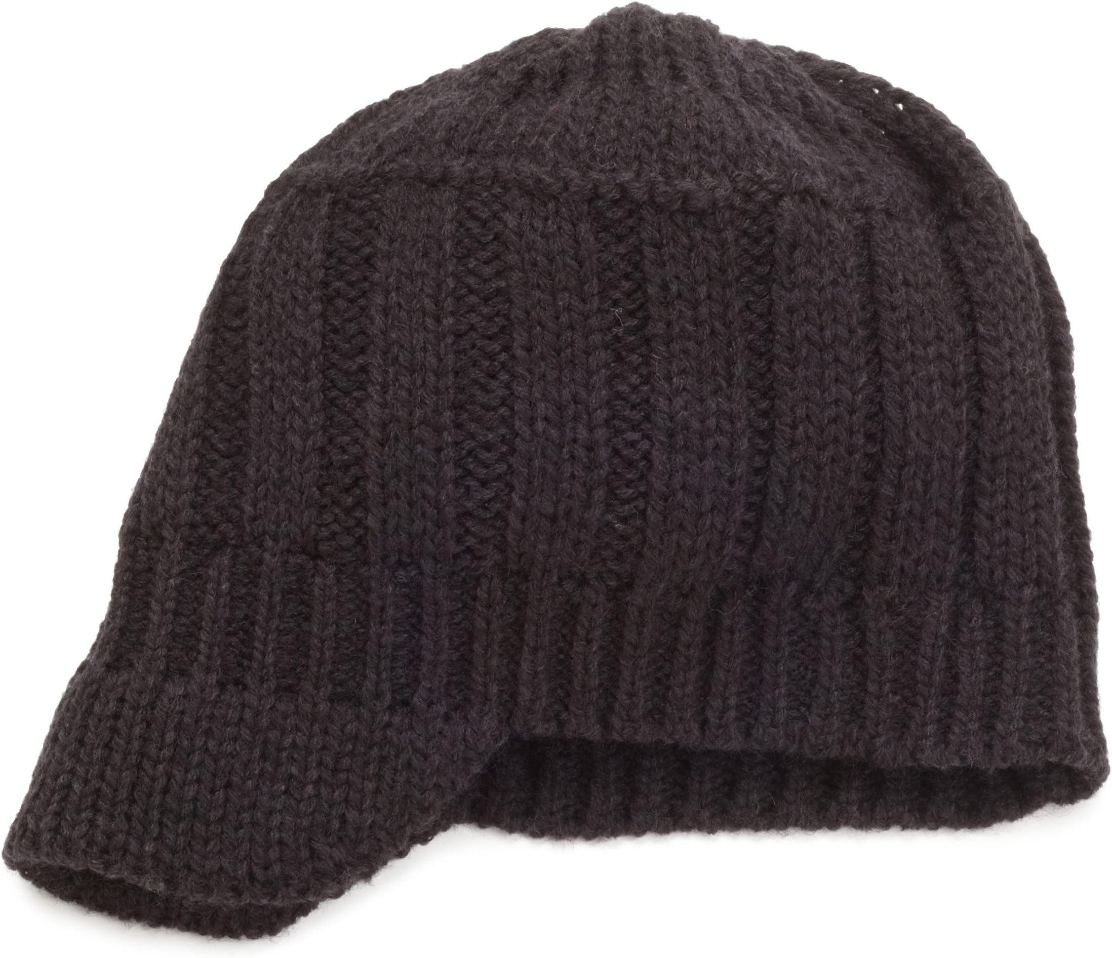 isotonerMen's Acrylic Solid Alternating Rib Billed Hat [Black, One Size]