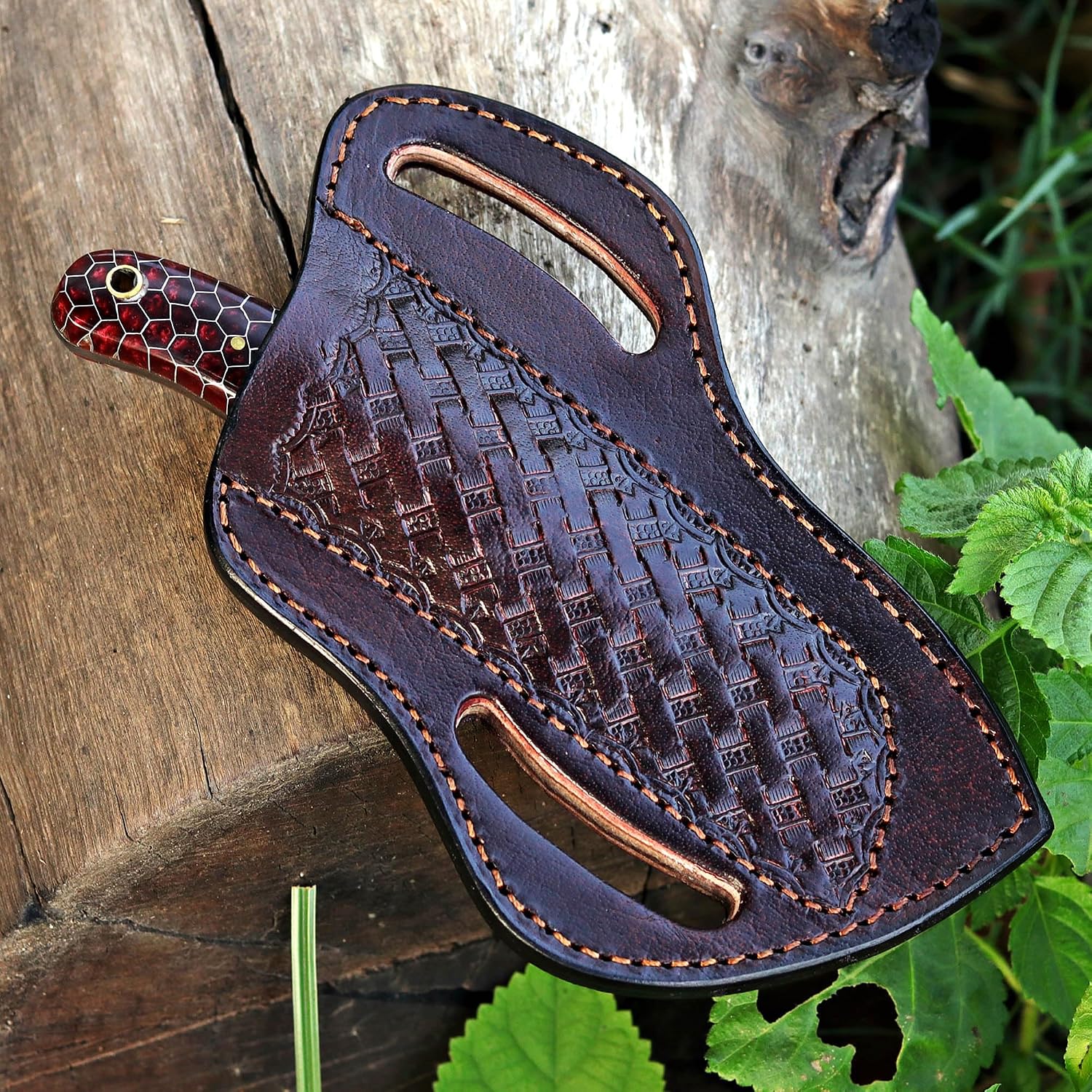 Custom Handmade 7'' fixed blade hoof rasp steel/Cow boy knife/Damascus steel Bull cutter knife, cowboy knives with pancake leather sheath (SUSA 112)