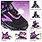 6 Sizes Adjustable Inline Skates for Youth and Adults with Full Light Up Wheels, Outdoor Roller Skates Girls and Boys, Men and Women (Black Purple, Medium)