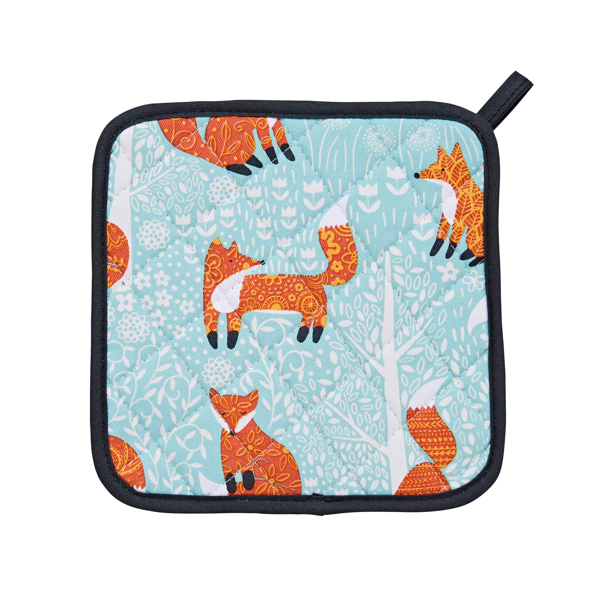 Ulster Weavers Blue - Fox Pot Mat/Pot Holder (21 X 21Cm) - 100% Cotton - Cotton Trivet With Foxes - Pot Mat With Foxes - For Hot Pan Mat - Trivets For Hot Pans - Fox Kitchen Accessories - Fox Gifts
