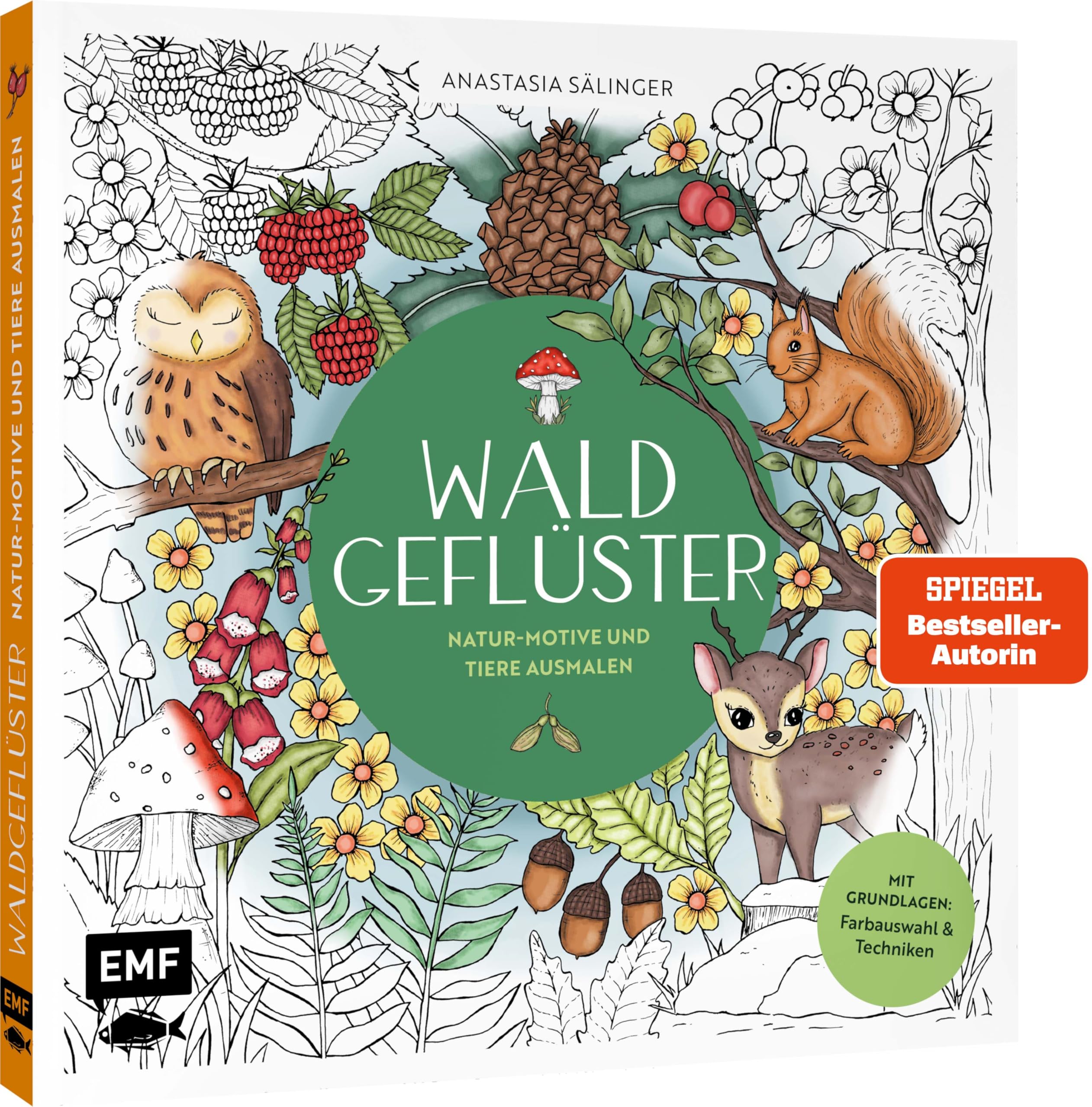 Waldgeflüster - Natur-Motive und Tiere ausmalen: Mit Grundlagen zur Koloration: Farbauswahl und Techniken - von @handgemalt