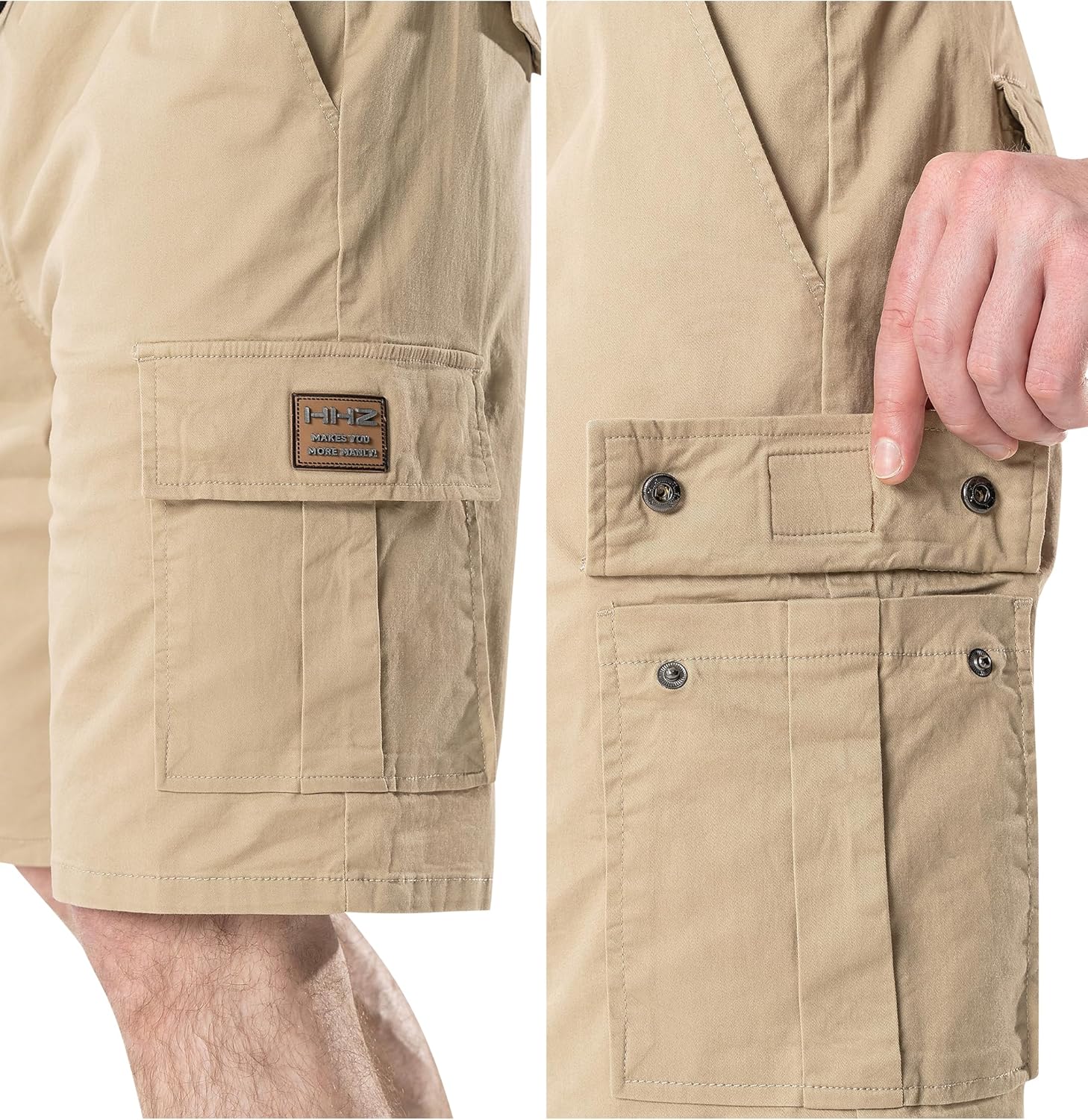 HHZ Men's Drawstring Cargo Shorts Relaxed Fit Shorts with Pockets Work Hiking Summer Athletic Short Men - Image 5