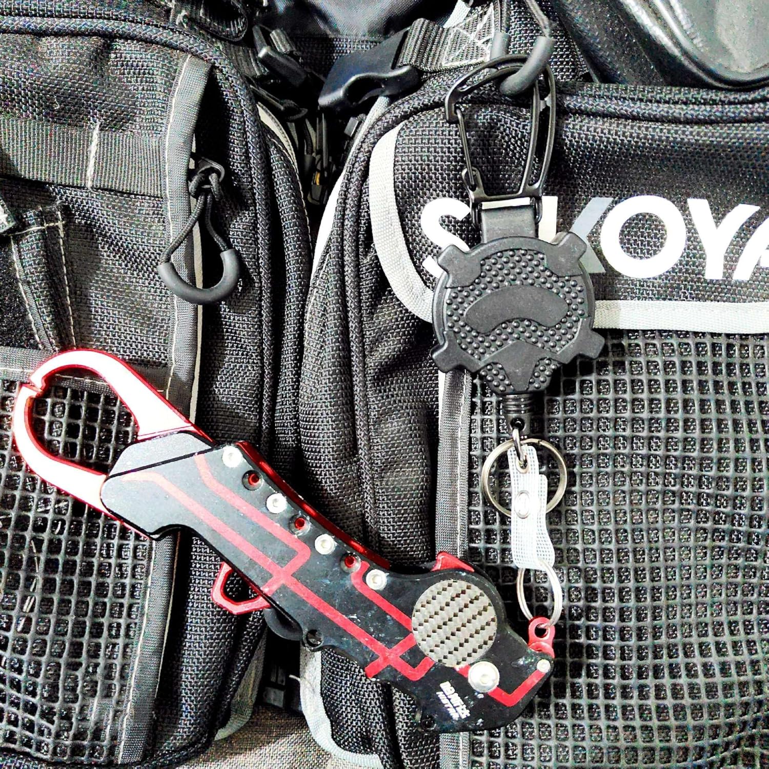 Key Ring Extendable Lanyard Retractable, Carabiner ID Holder Retractable ID Holder 60cm Steel Wire Rope Key - Image 6