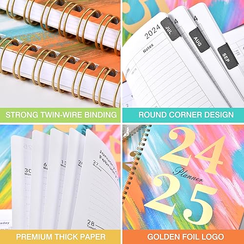 Miniatura 6 de Agenda 2024-2025  julio 2024  junio 2025, 2024-2025 planificador semanal y mensual, agenda académica 2024-2025, con pestañas, 8 x 10 pulgadas, tapa