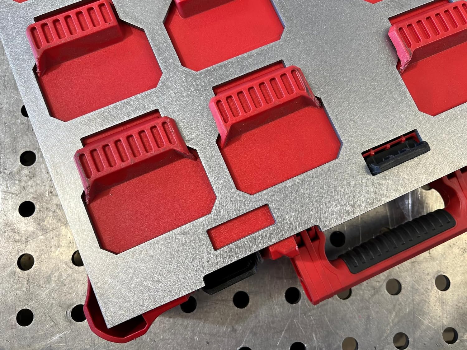 Weld-On Mounting Plate for Milwaukee Dual Full Width Packout Organizer, 10 GA STEEL