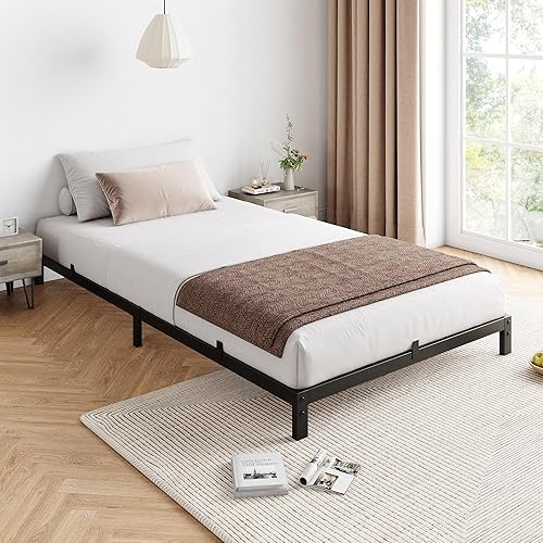 Miniatura 34 de IDEALHOUSE Marco de cama matrimonial de 6 pulgadas, no necesita somier, marco de cama de perfil bajo, plataforma de metal resistente de 6 pulgadas,