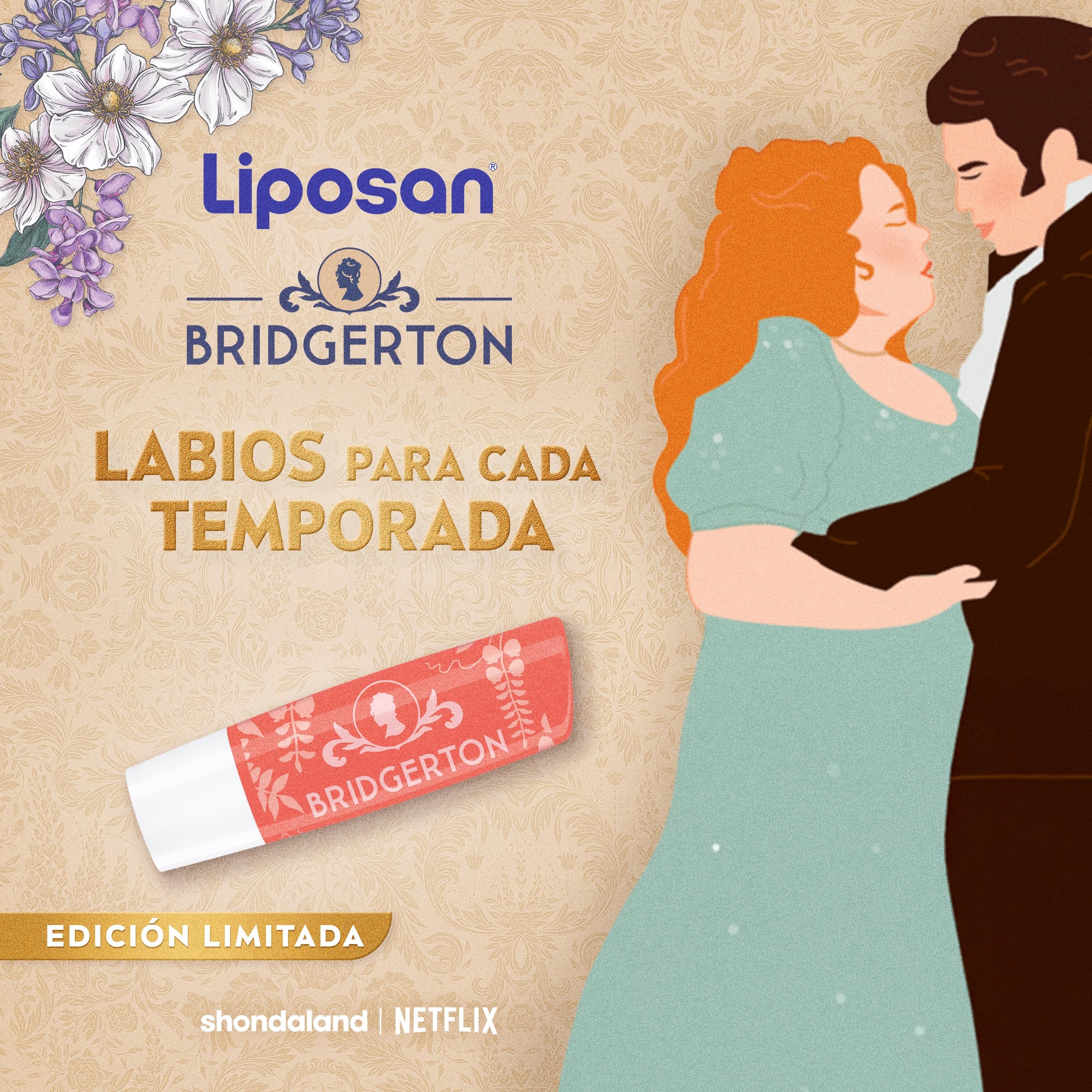 Liposan Bridgerton Edición Limitada Peach Tea- Bálsamo Labial Hidratante - Cacao de Labios con 24h de Hidratación - Aroma a Melocotón - Sutil Brillo de Labios Coral - Todo Tipo de Piel - 4,8 g — view 4