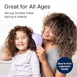 Crave Naturals Glide Thru Hair Brush - Detangler Brush for Curly, Straight, Wet or Dry Hair - Gentle Detangling Brushes for Adults, Kids, Toddlers - Hair Accessories for Women, 7.5x3 - Purple