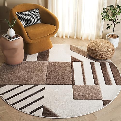 Miniatura 23 de SAFAVIEH Hollywood Collection - Alfombra para pasillo, 2 pies 3 pulgadas x 6 pies, marfil y azul pavo real, diseño moderno de mediados de siglo, no